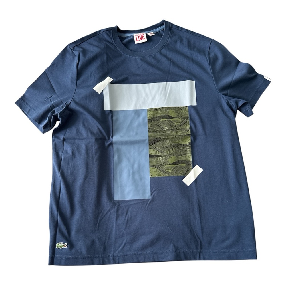 Lacoste Graphic T-Shirt – Navy & Olive – Men’s XL – Brand New